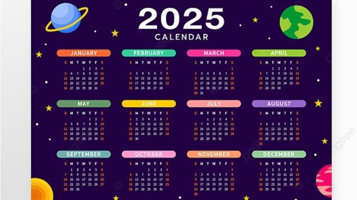 15 Link PNG Kalender 2025 Full Color untuk Ruangan Kelas Sekolah, Bisa