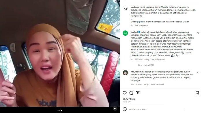 Cerita Driver Wanita yang Dituduh Mencuri Dompet Penumpang Hingga Akun di Suspend (Instagram/@undercover)