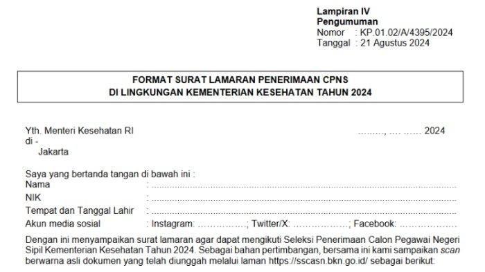 Format Surat Lamaran CPNS Kemenkes 2024 (https://casn.kemkes.go.id/)