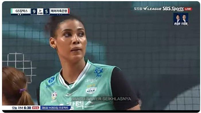Gyselle Silva, opposite GS Caltex, menambah 24 poin pada pertandingan melawan Al Peppers, Minggu (3/3/2024) siang, sehingga total musim ini mencetak 929 poin dan jadi Topskor Liga Voli Putri Korea 2024.