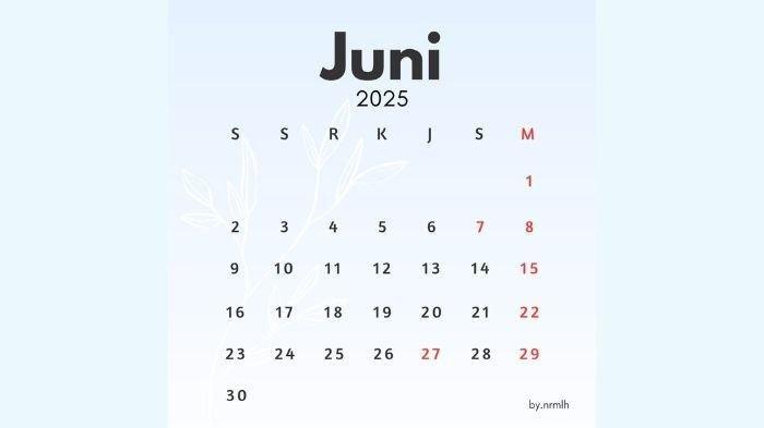 Kalender Juni 2025, Ada Tanggal Merah Tahun Baru Islam! Siap-siap