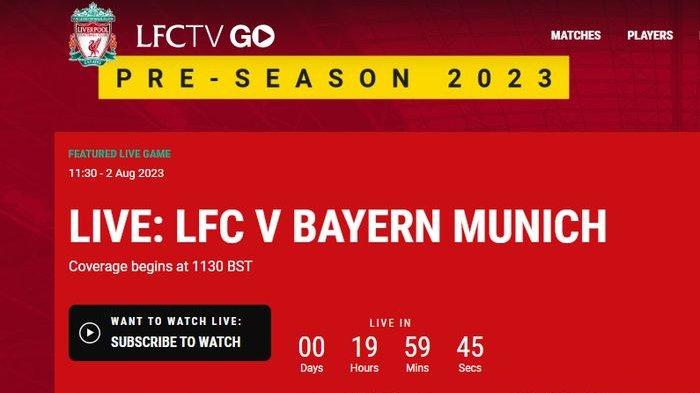 Dua klub raksasa Eropa, Liverpool FC dan Bayern Munich, akan berlaga pada pertandingan terakhir pramusim masing-masing tim, di Singapore National Stadium, Kallang, Rabu (3/8/2023) malam pukul 18.30 WIB.