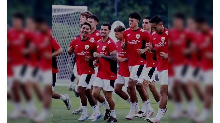 Timnas Indonesia saat berlatih di Bali, pekan akhir Mei 2025. Tampak pemain Persib Bandung, Beckham Putra sudah bergabunu ikut latihan.
