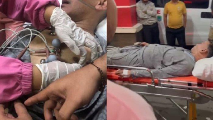 Tangkapan layar video kondisi Ruben Onsu saat dilarikan ke rumah sakit di Majalengka.