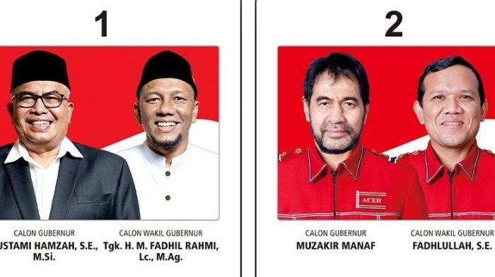 Update JagaSuara Pilkada Aceh 2024, Mualem-Dek Fadh Unggul 52,91 Persen, Om Bus 47,09 Persen. (FOTO: Pasangan calon (Paslon) Gubernur/Wakil Gubernur Pilgub Aceh 2024, Bustami-Fadhil vs Muzakir-Fadhlullah)