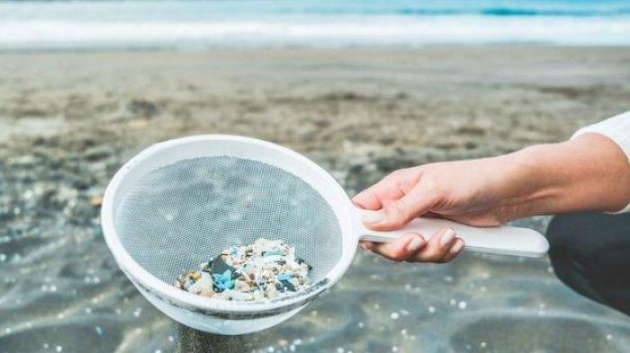 Ilustrasi mikroplastik di pantai yang mencemari laut. Sekarang, mikroplastik ini mulai dittemukan di darah manusia.