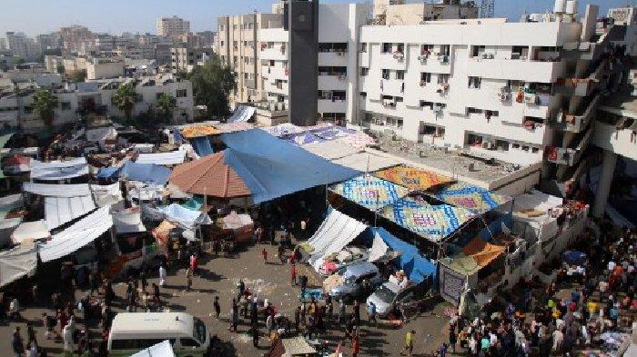 Pemandangan sekitar Rumah Sakit Al-Shifa di Gaza