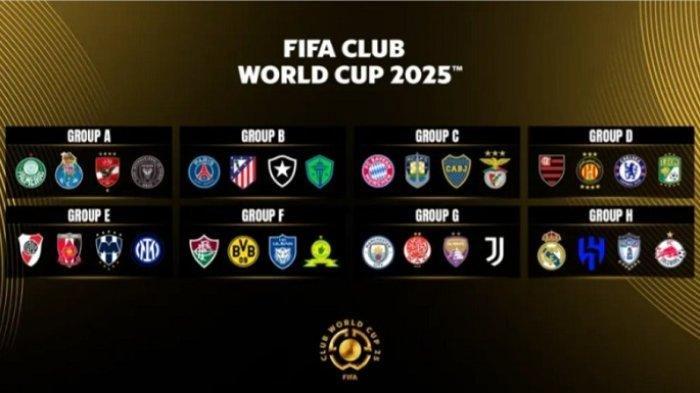 PEMBAGIAN GRUP - Ini jadwal dan hasil drawing grup pertandingan Piala Dunia Antarklub 2025, diikuti 32 tim dari berbagai benua. (Hanover)