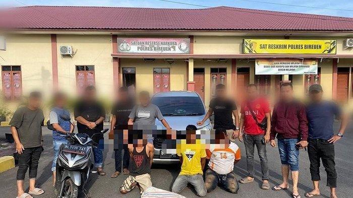 TERSANGKA PENCULIKAN - Tim Opsnal Sat Reskrim Polres Bireuen, Selasa (18/3/2025) mengamankan tiga tersangka pelaku tindak pidana penculikan.