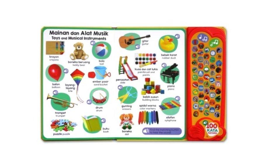 100 Kata Pertama Sound Book Dengan 50 Tombol dari GinukGinuk