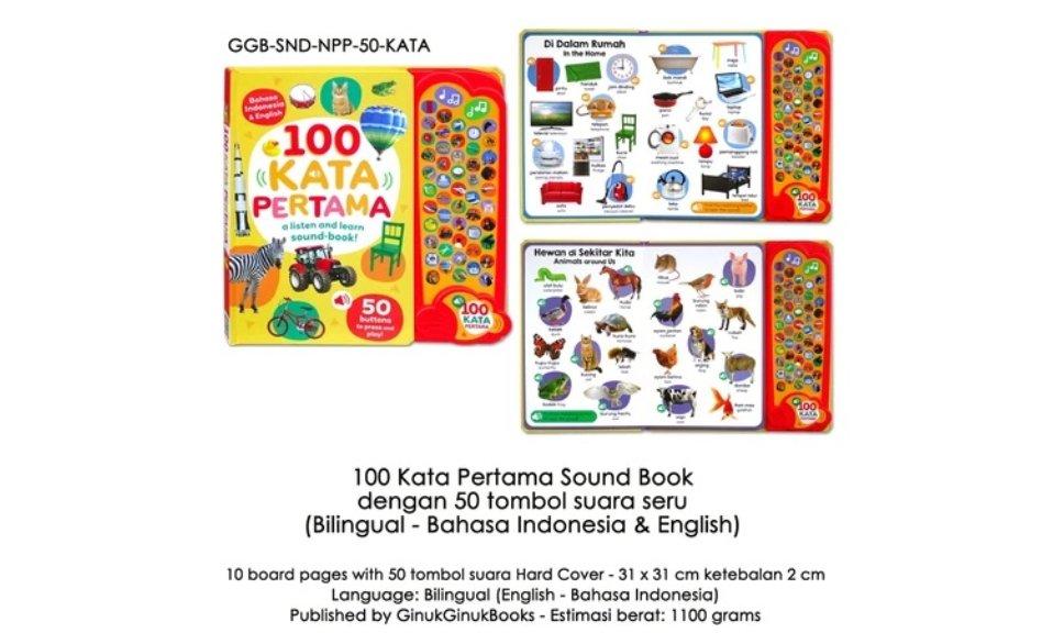 100 Kata Pertama Sound Book Dengan 50 Tombol dari GinukGinuk