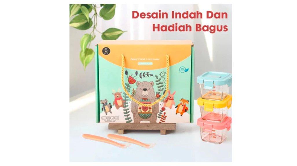 6 In 1 Set Tempat MPASI Kaca Hampers