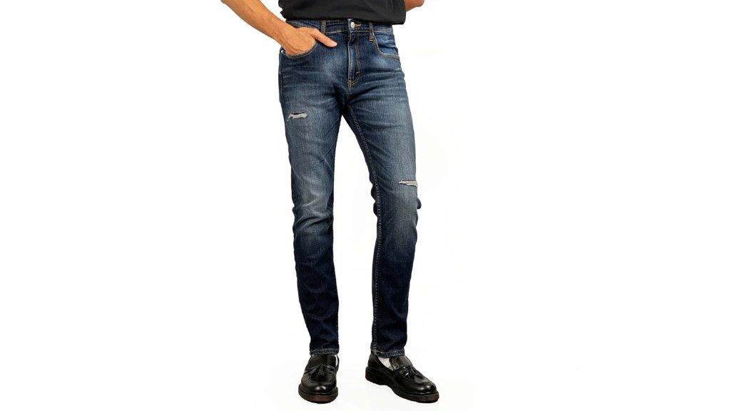 802 Slim Fit Handcrafted DARK BLUE SHATTER Denim Pria Edwin Jeans