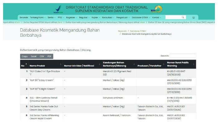 99 produk skincare temuan BPOM RI yang terbukti berbahaya, dan tidak layak untuk dipakai, apa lagi dalam jangka panjang.