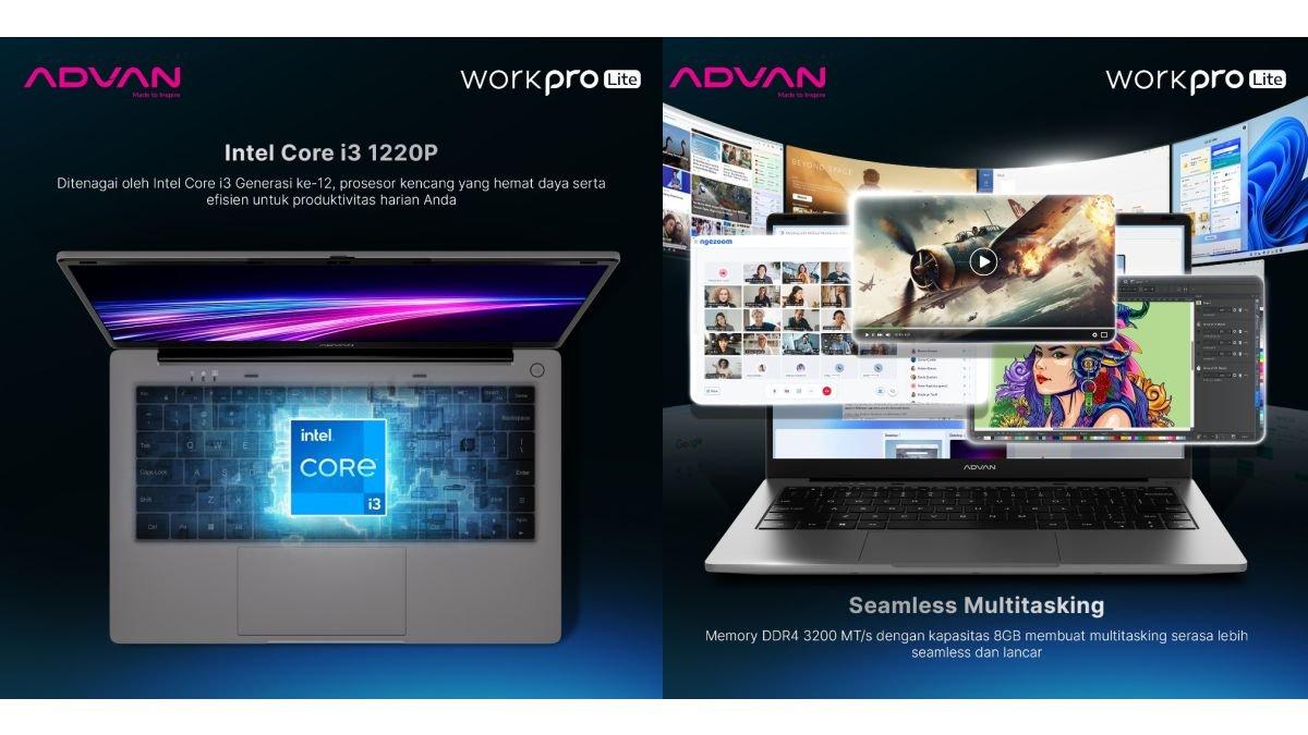 ADVAN WorkPro Lite didukung RAM 8 GB dan Storage SSD 256 GB