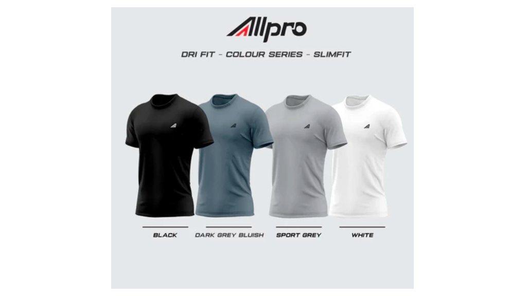 ALLPRO Kaos Jersey Drifit Polos Slimfit Putih Abu Hitam