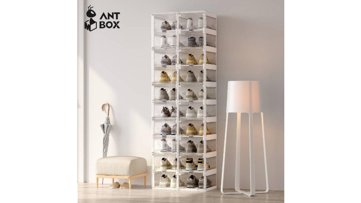 ANTBOX Rak Sepatu Susun Clear Side 20 Pasang