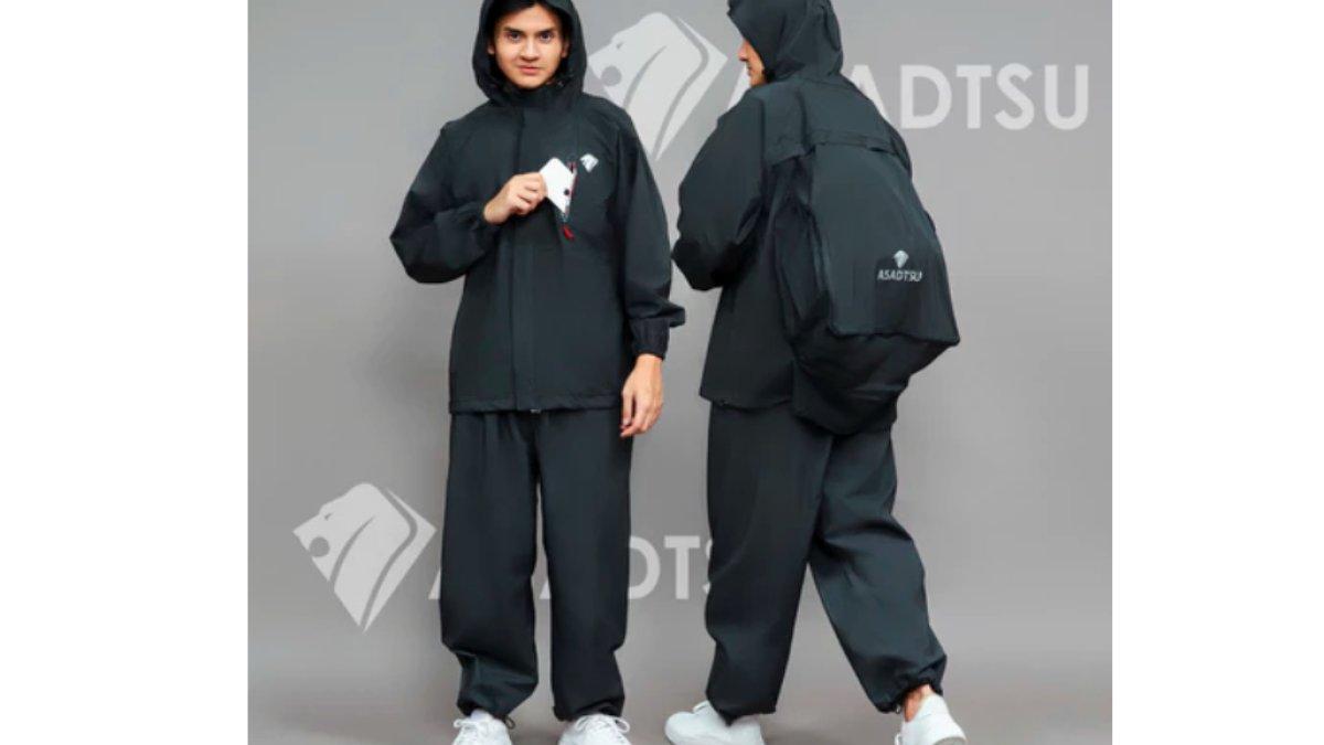 ASADTSU Jas Hujan Ransel Turtle Pack Setelan Dewasa Pria Wanita