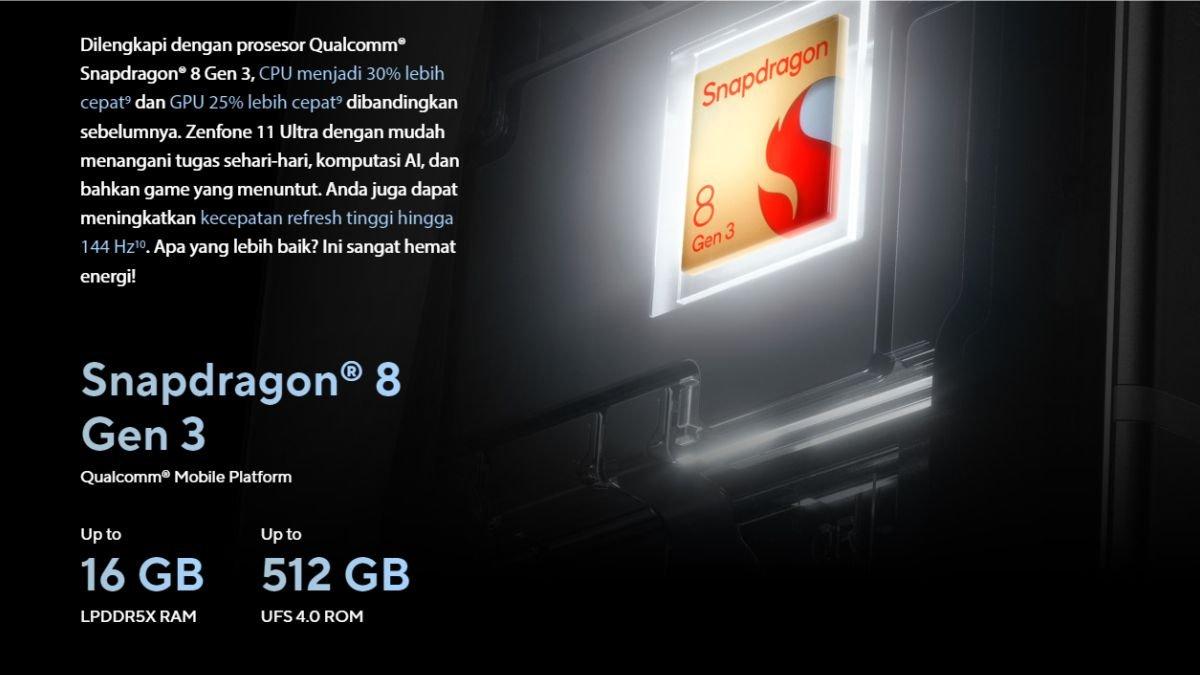 Performa ASUS Zenfone 11 Ultra didukung Snapdragon 8 Gen 3