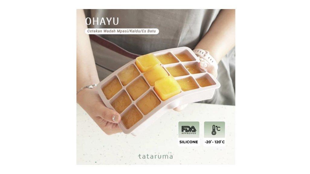 TATARUMA Ohayu - Cetakan Wadah MPASI/Kaldu/Es Batu BPA FREE Silicone Tahan Panas Dingin