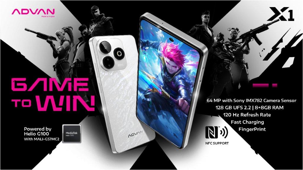 ADVAN X1 hadir dengan desain modern dan performa gaming maksimal