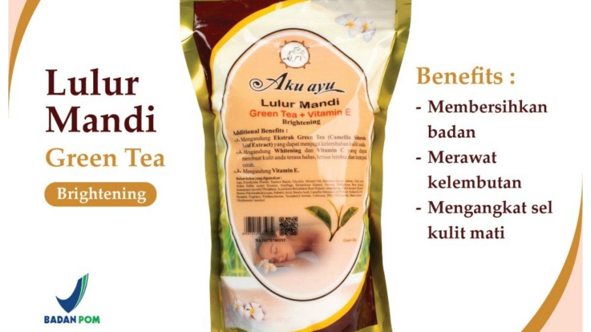 Aku ayu Lulur Mandi Green Tea + Vitamin E Brightening 