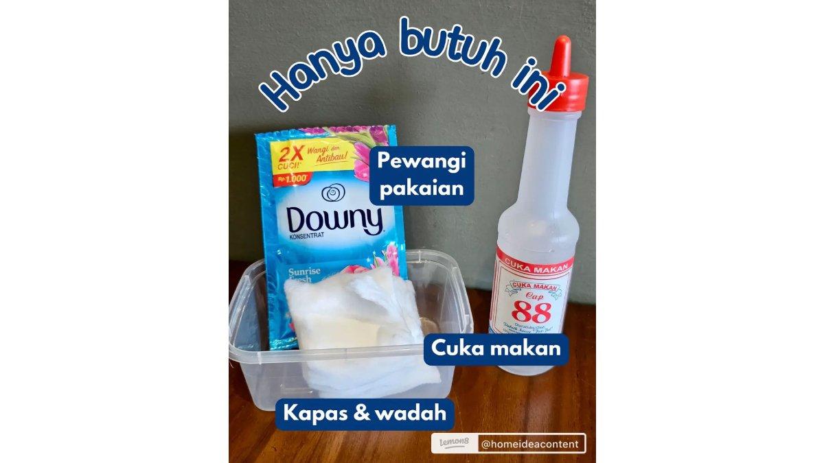 Alat dan bahan yang dibutuhkan untuk membuat pewangi ruangan.