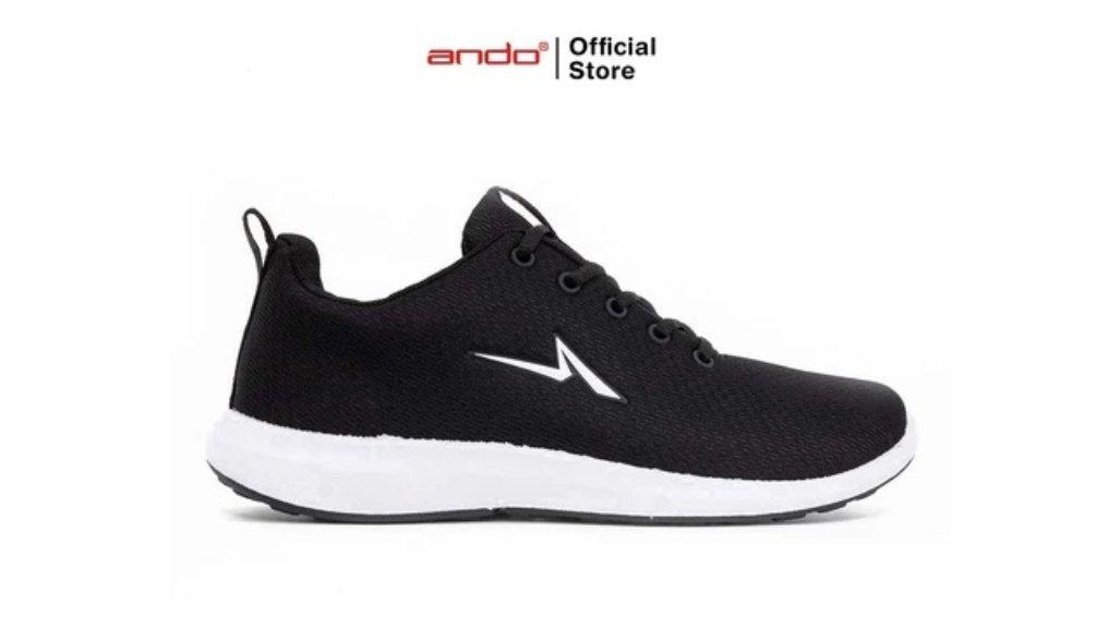 Ando Official Sepatu Sneakers Pino Remaja - Hitam/Putih