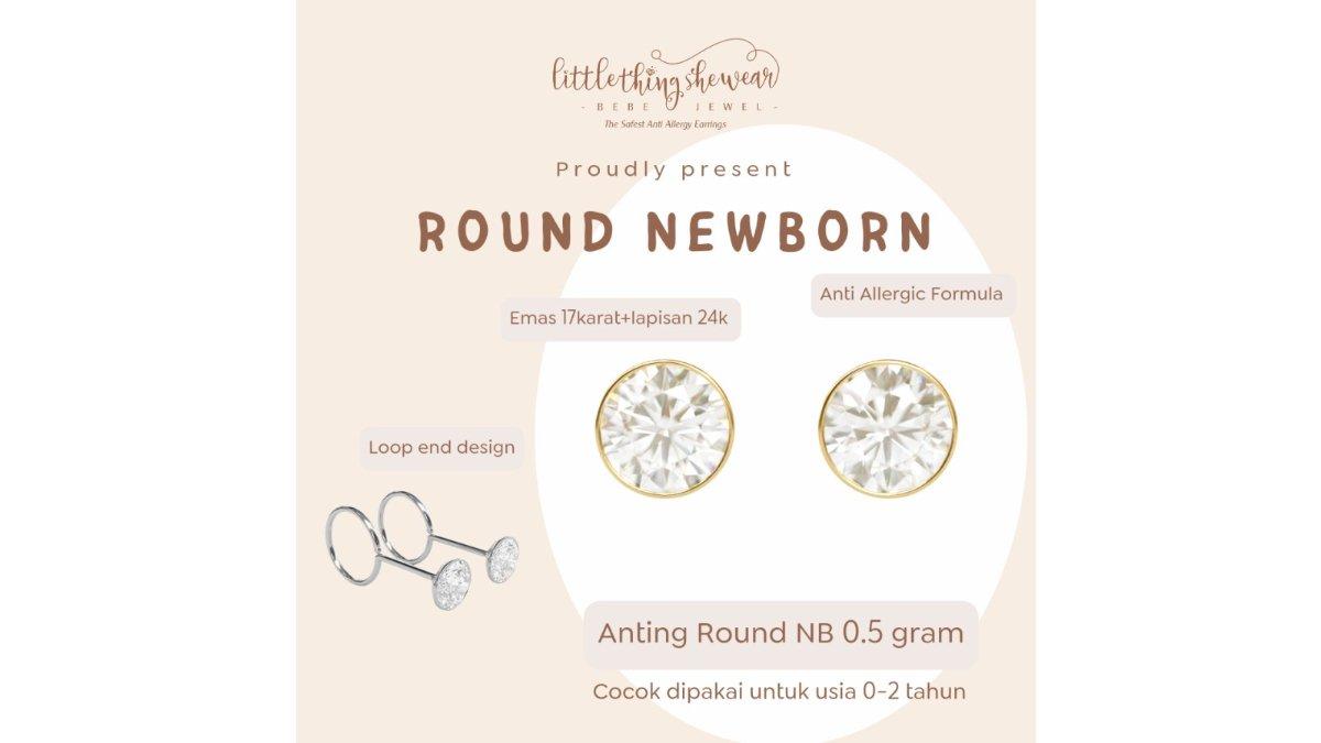Anting Bayi NB Round Swarovski Newborn 