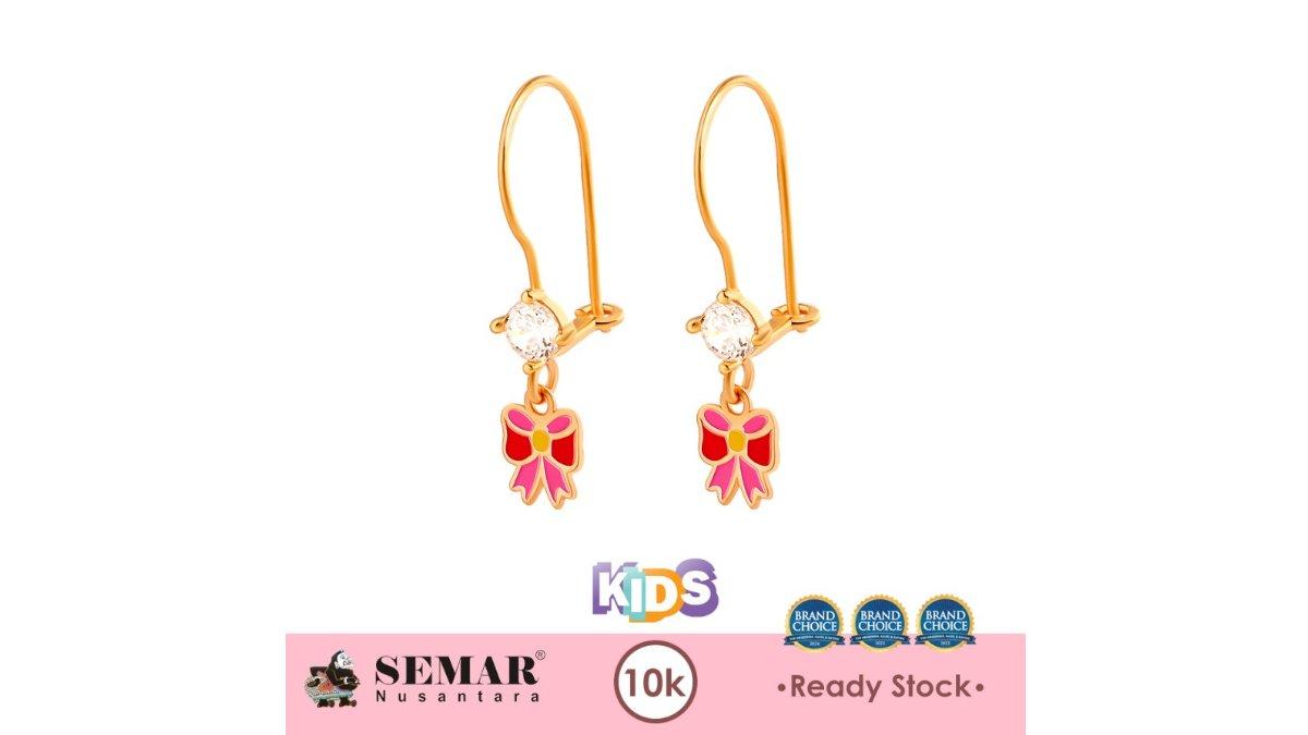 Anting Emas Anak Baby Colour Olea Ribbon Gold 10K Semar Nusantara