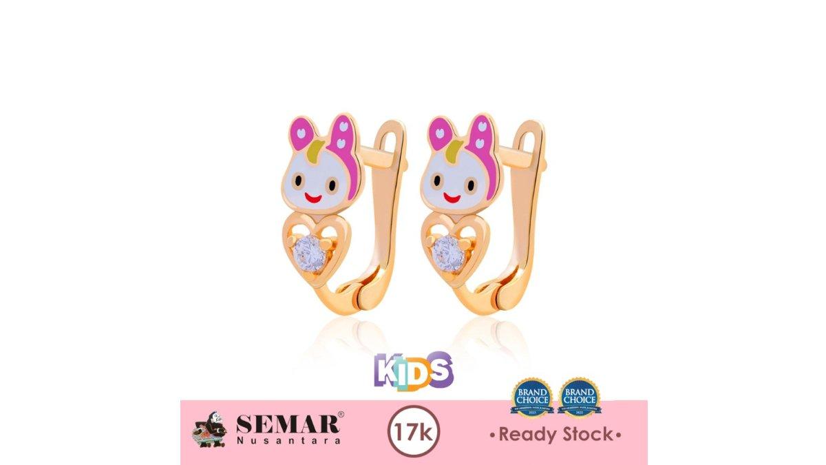 Anting Emas Anak Melody Pink 17K Semar Nusantara