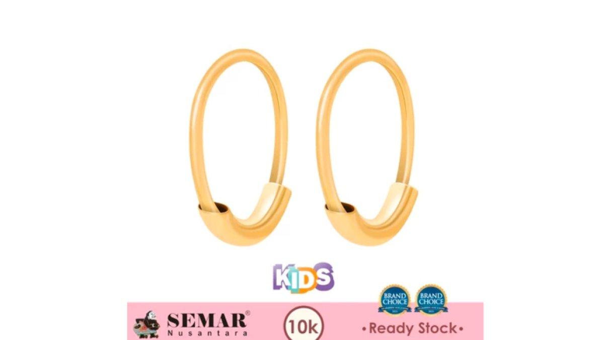 Anting Emas Baby Kawatan Polos 17K Semar Nusantara