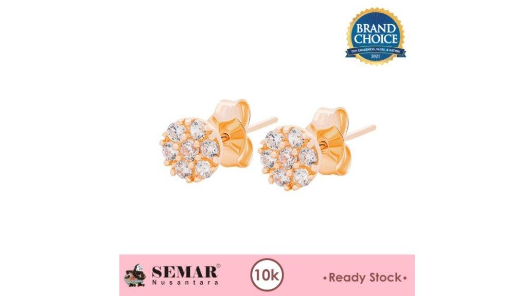 Anting Emas Ellery Round Gold 10K Semar Nusantara