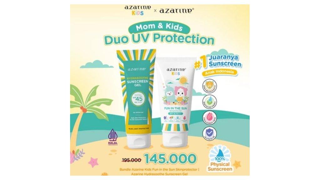 Azarine Family Package Duo UV Protection [2 PCS Sunscreen Dewasa + Sunscreen Anak]