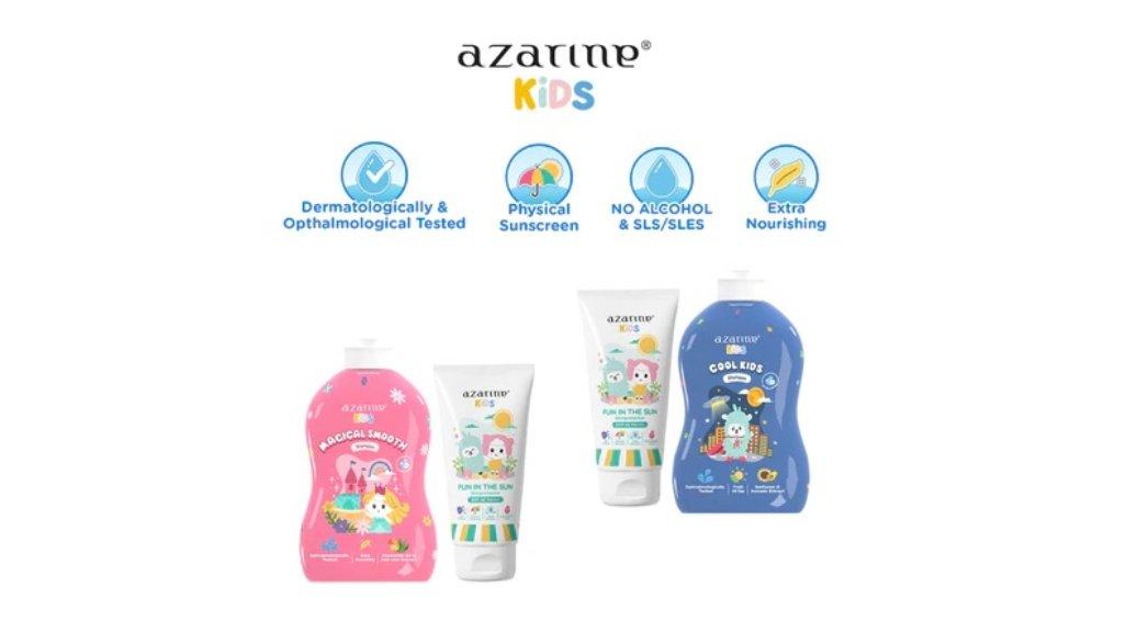 Azarine Kids Fun in The Shine Bundle - 2 PCS - Sunscreen Anak SPF 40PA+++ Shampoo Anak SLS Free