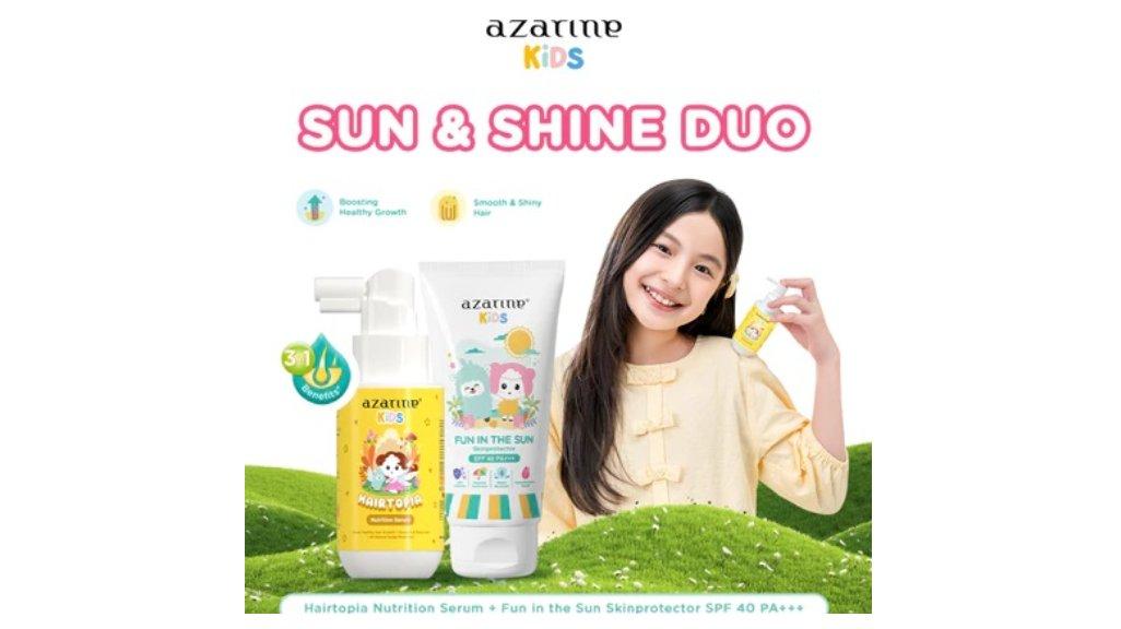 Azarine Kids Sun & Shine Duo Hairtopia Nutrition Serum Penumbuh Rambut + Fun In The Sun Skinprotector