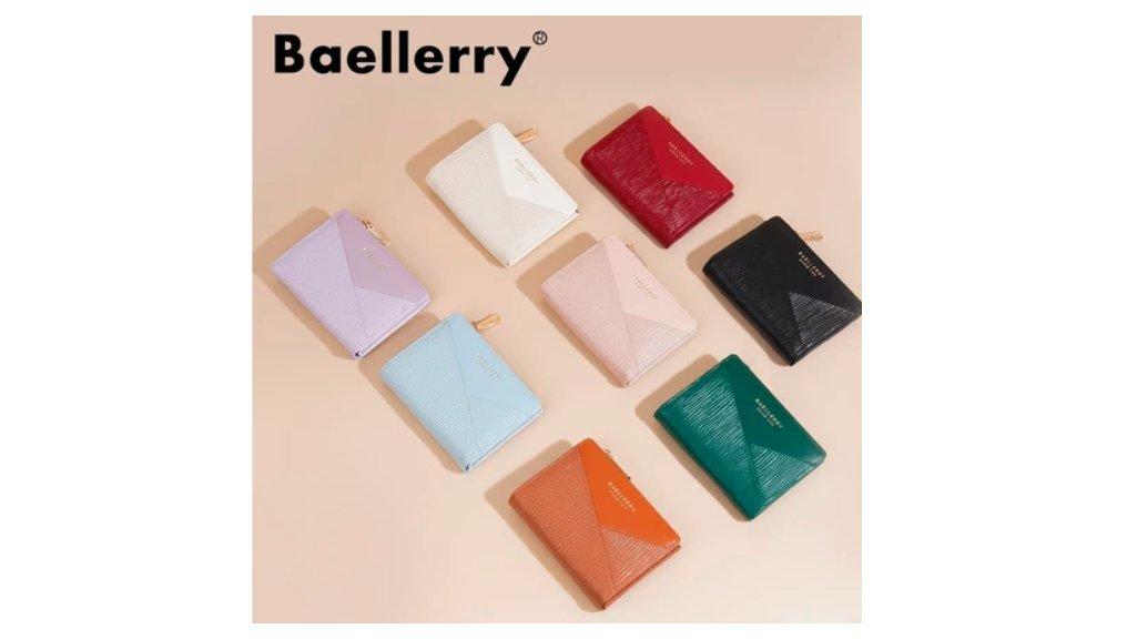 BAELLERRY N8348 Dompet Wanita Lipat Bahan Kulit PU Leather Premium BAEOS