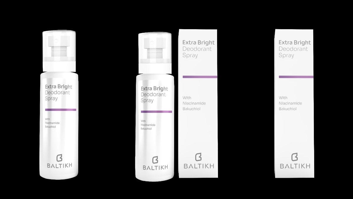 BALTIKH Extra Bright Deodorant Spray New Upgrade Formula.