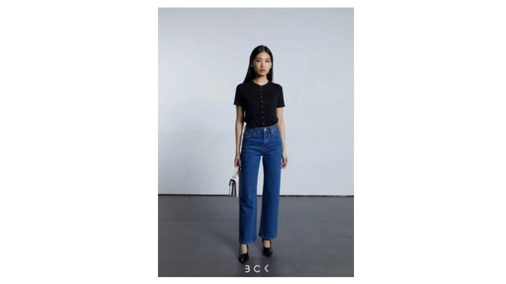 BCK - Celana Highwaist Loose Jeans Non-Stretch
