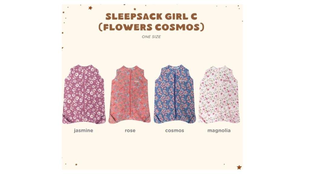 BOHOPANNA - PANNADAILY - SLEEP SACK GIRL PRINT - FLOWERS COSMOS SERIES - Bedong Bayi - Selimut Bayi