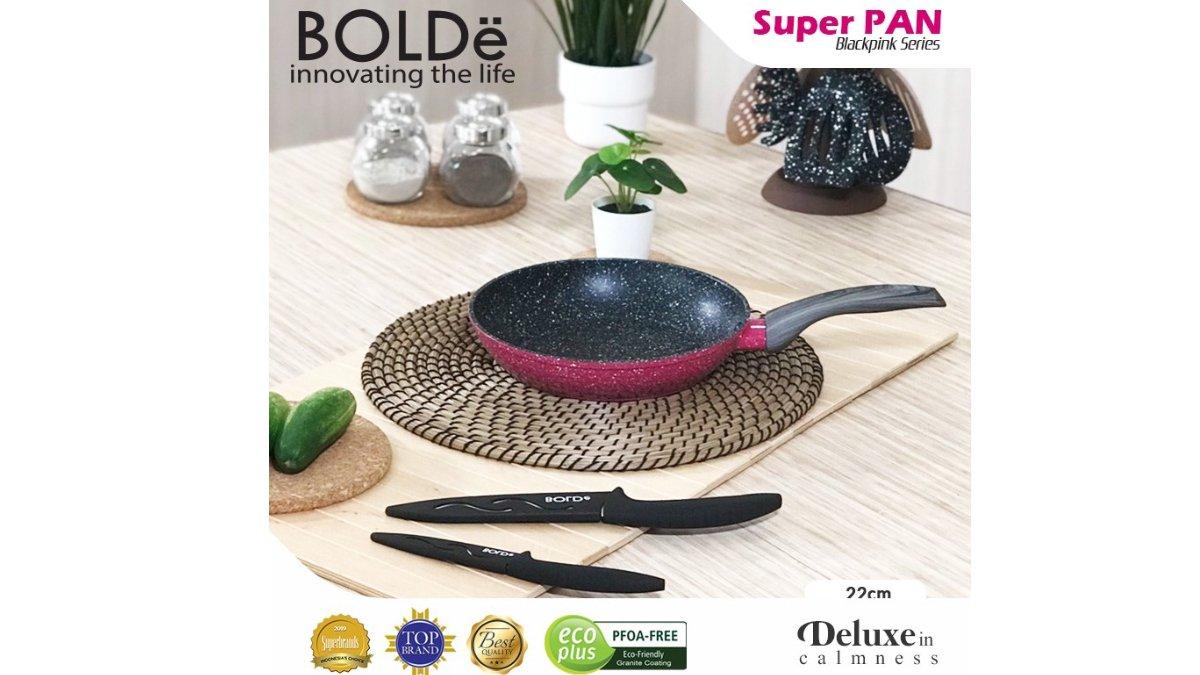 BOLDe Panci / Super Pan Fry Pan Black Pink 22 cm