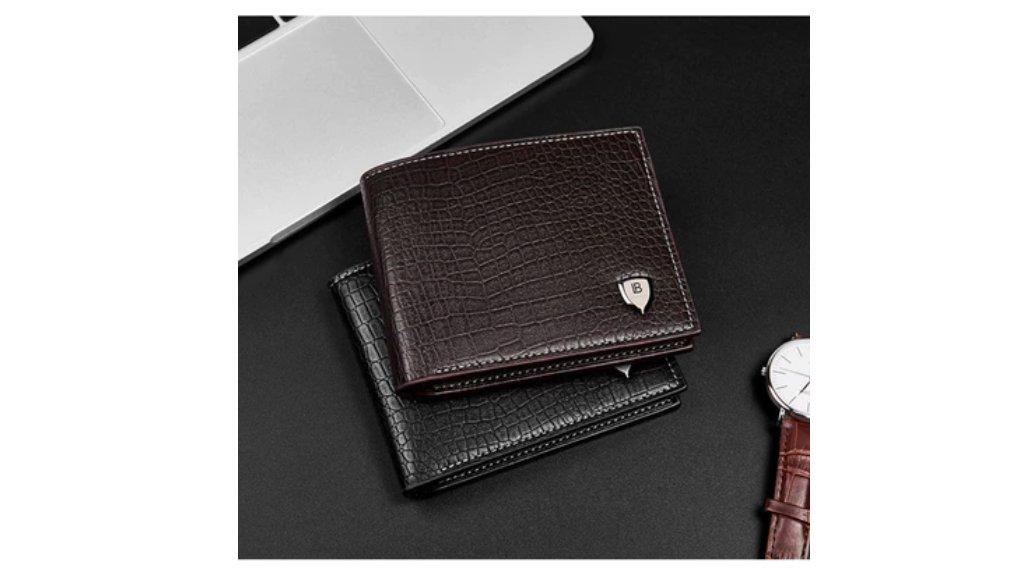 BOSTANTEN Dompet Pria Lipat Bahan Kulit PU Kualitas Premium Hitam/Coklat