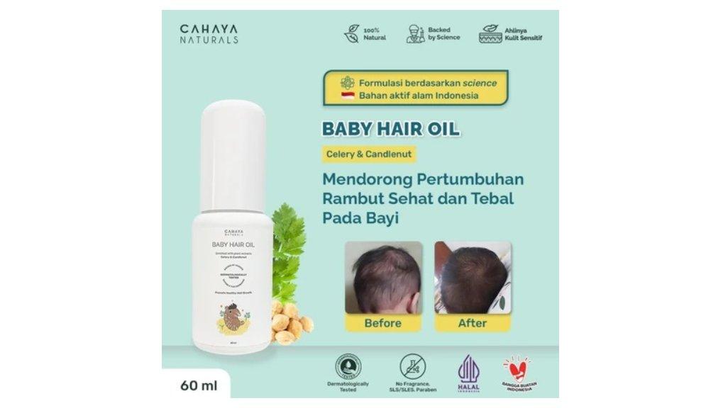 Baby Hair Growth Oil (Celery and Candlenut) 60ml Cahaya Naturals - Minyak Kemiri Penumbuh Rambut Bayi