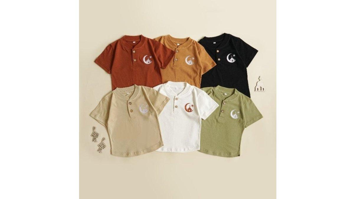 Baju Koko Kaos Anak Adem Bahan Katun Calico.Cha Hotaka Cream