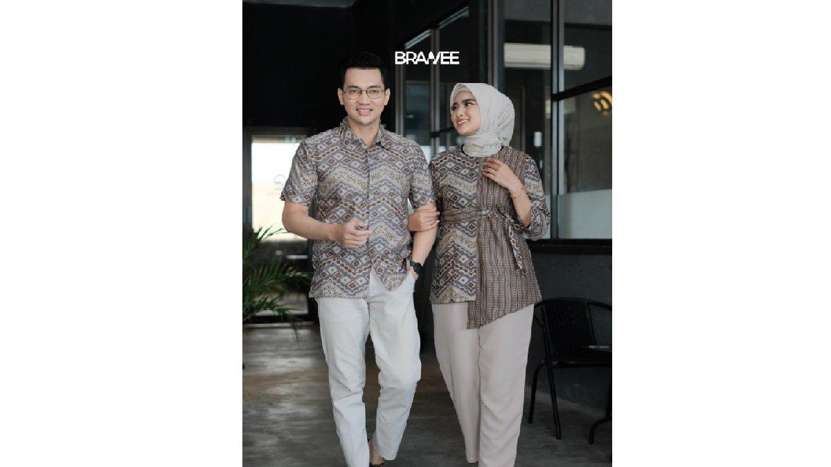 BRAWEE Batik Couple Pria Wanita Warna Rang Rang Abu