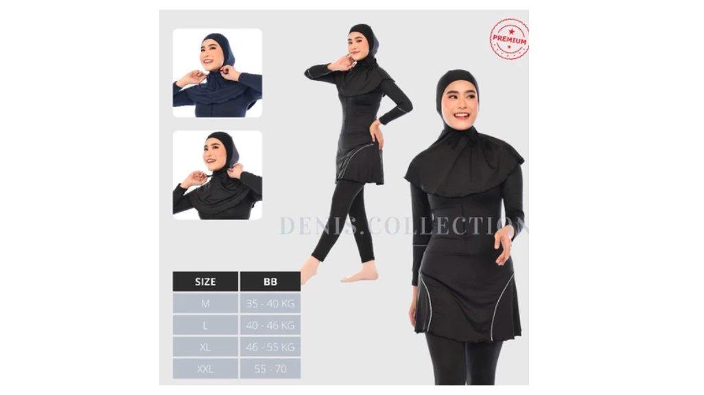 Baju Renang Muslimah Syari Dewasa Wanita Muslim Perempuan Remaja Swimwear Hijab