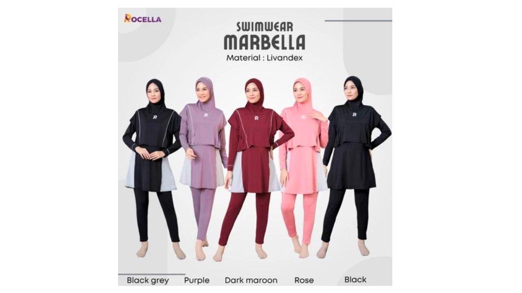 Baju Renang Muslimah Syari Poly Spandex Dewasa Wanita