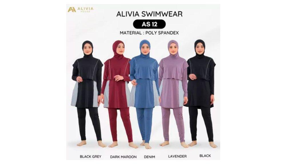 Baju Renang Muslimah Syari Poly Spandex Dewasa Wanita