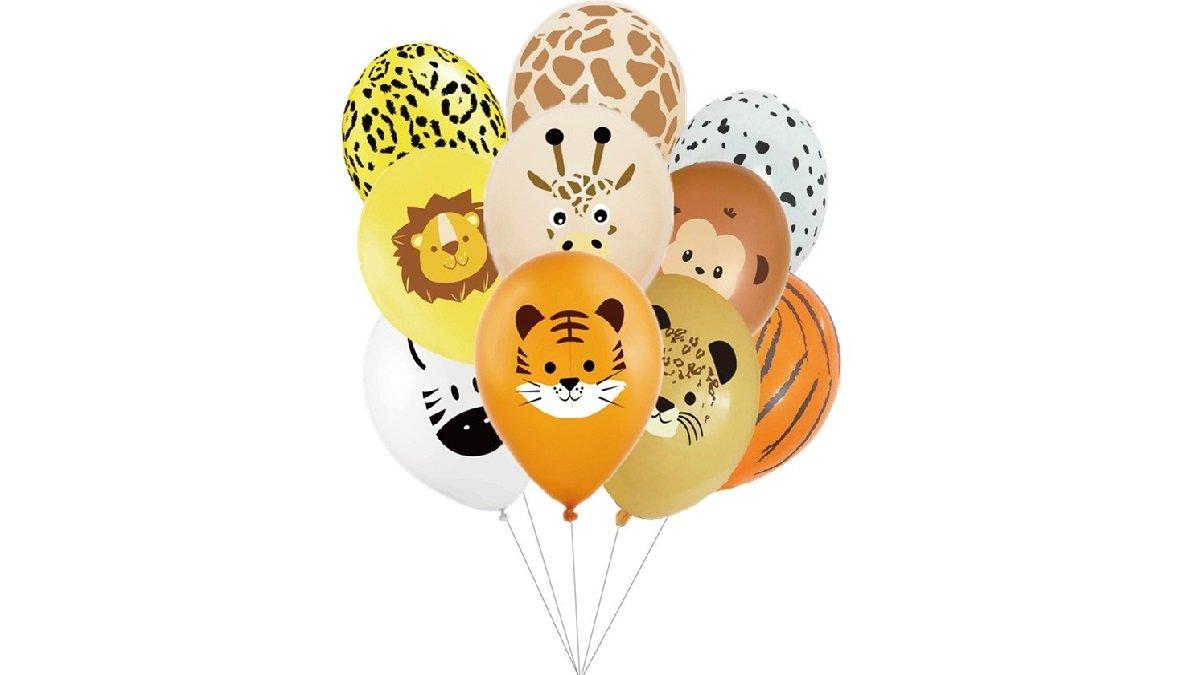 Balon Latex Bulat Motif Kepala Hewan 12 inch