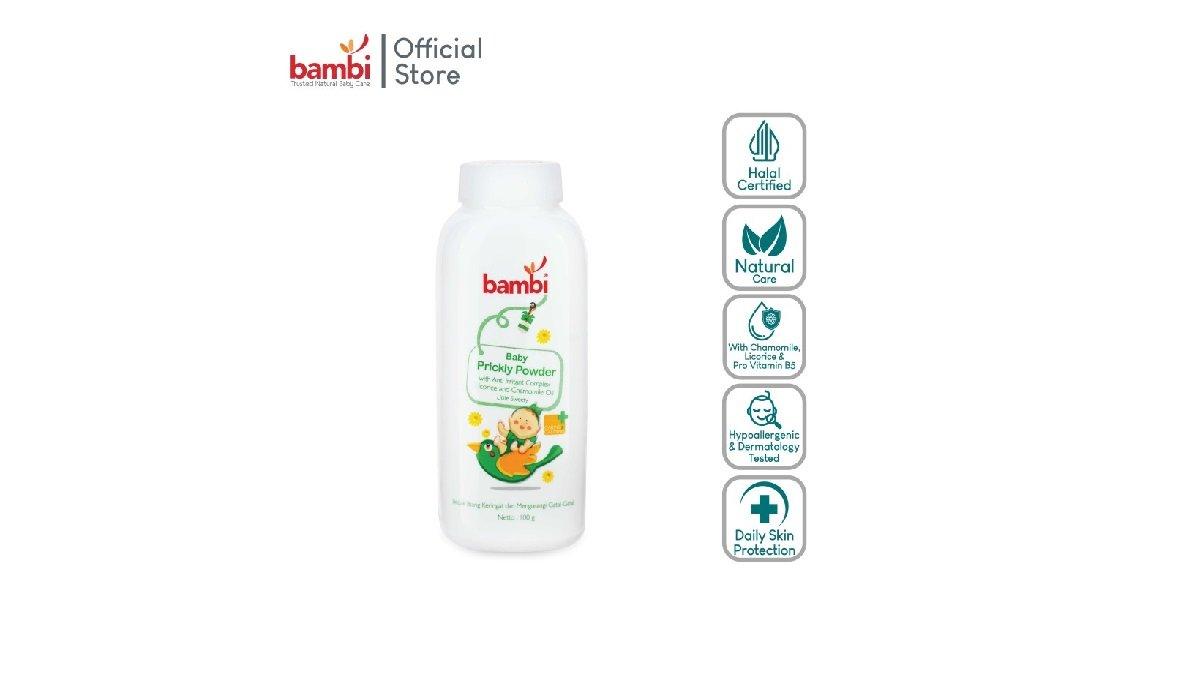 Bambi Baby Powder Prickly Heat 100gr Bedak Tabur Bayi.